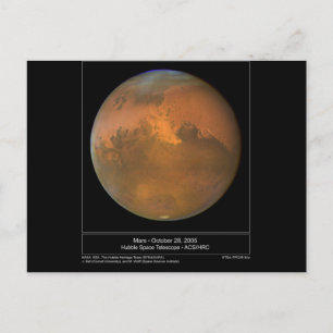 Tempête de poussière sur cartes Mars et cartes pos