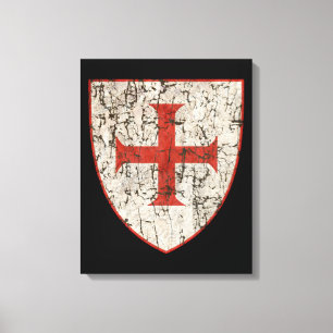 Templar Cross, Distressed Canvas Print