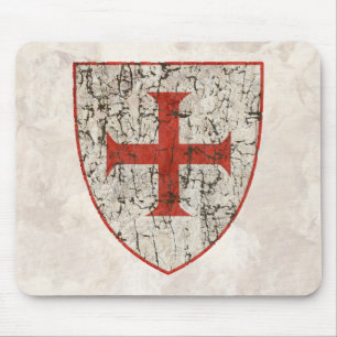 Templar Cross, Distressed Mouse Pad