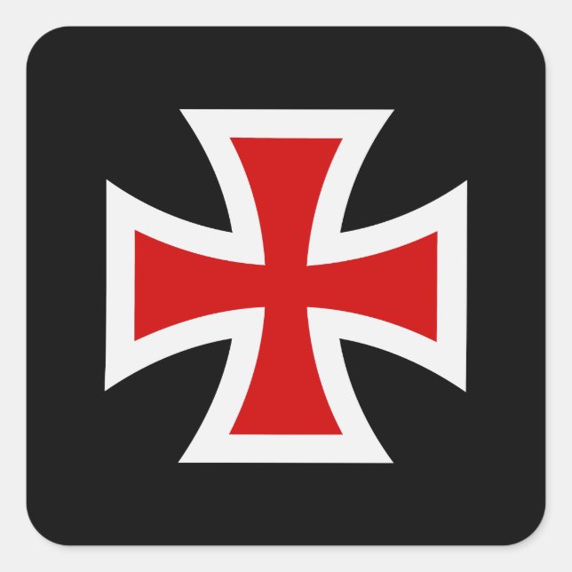 Templar cross square sticker (Front)