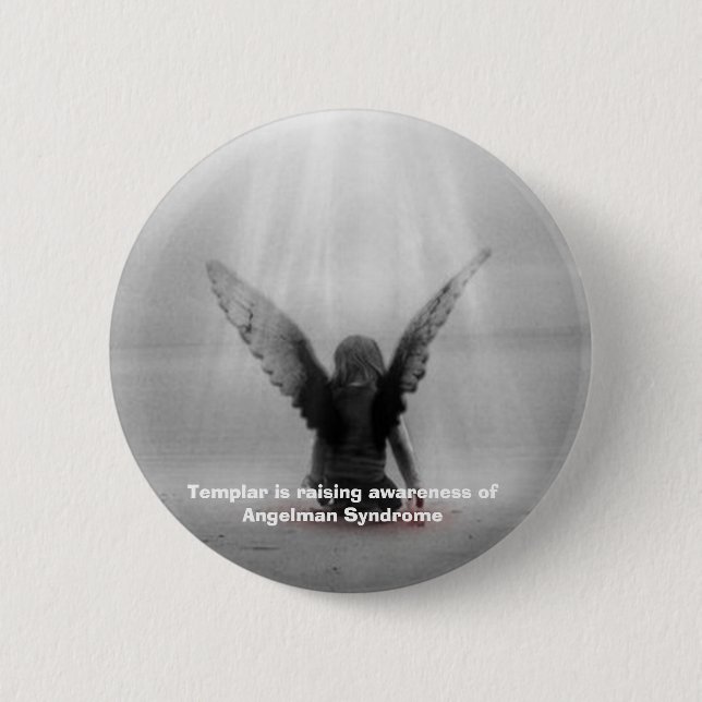 Templar is raising awareness of Angelman Syndrome 2 Inch Round Button (Front)