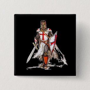 Templar Knight 2 Inch Square Button