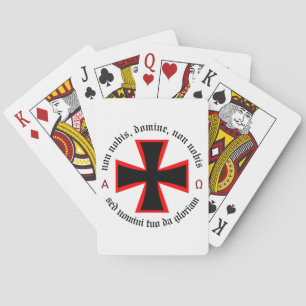 Templar Knight Alpha-Omega Non Nobis Domine Playing Cards