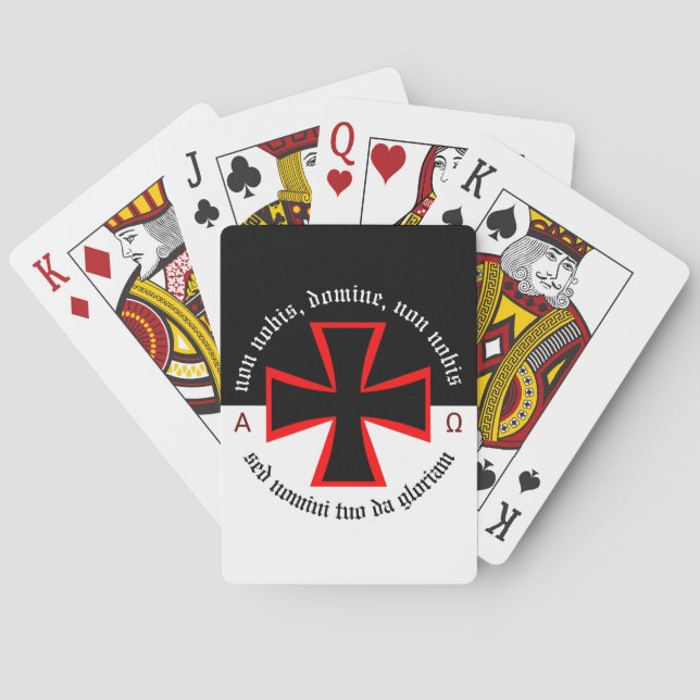 Templar Knight Alpha-Omega Non Nobis Domine Playing Cards (Back)