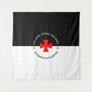 Templar Knight Alpha-Omega Non Nobis Domine Tapestry