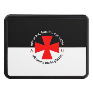 Templar Knight Alpha-Omega Non Nobis Domine Trailer Hitch Cover