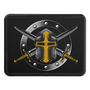Templar Knight (Gold) with Crossed Swords Trailer Hitch Cover