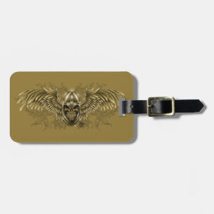 Templar Knight Gothic Medieval Skull with Wings Luggage Tag