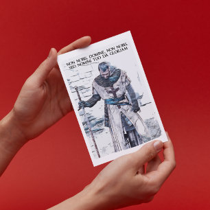 Templar Knight medieval motto history portrait Postcard