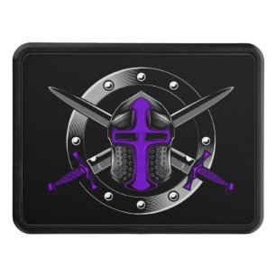 Templar Knight (Purple) with Crossed Swords Trailer Hitch Cover