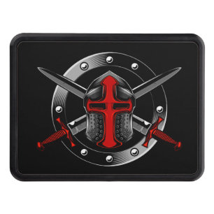 Templar Knight (Red) with Crossed Swords Trailer Hitch Cover