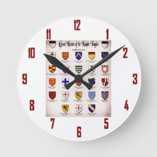 Templar Master Heraldry Round Clock