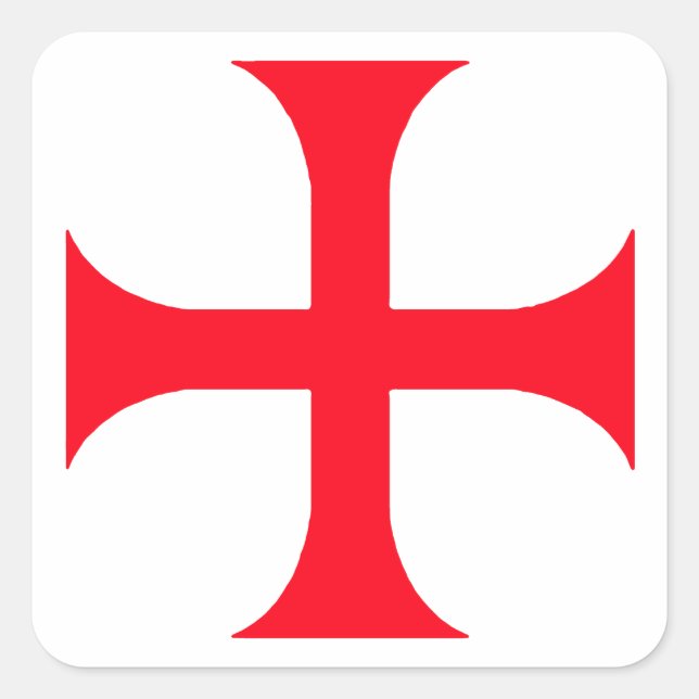 Templar red cross square sticker (Front)