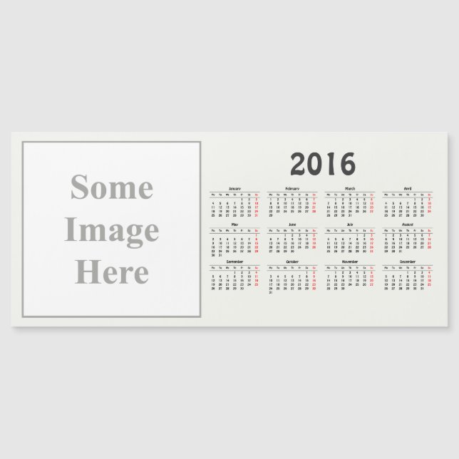 template 2016 calendar (Front)