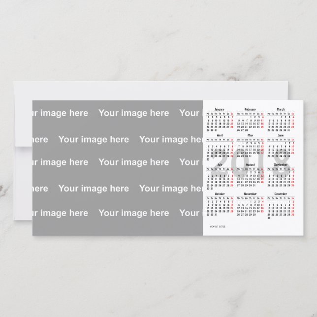 template  2018 Calendar Photo Card (Front)