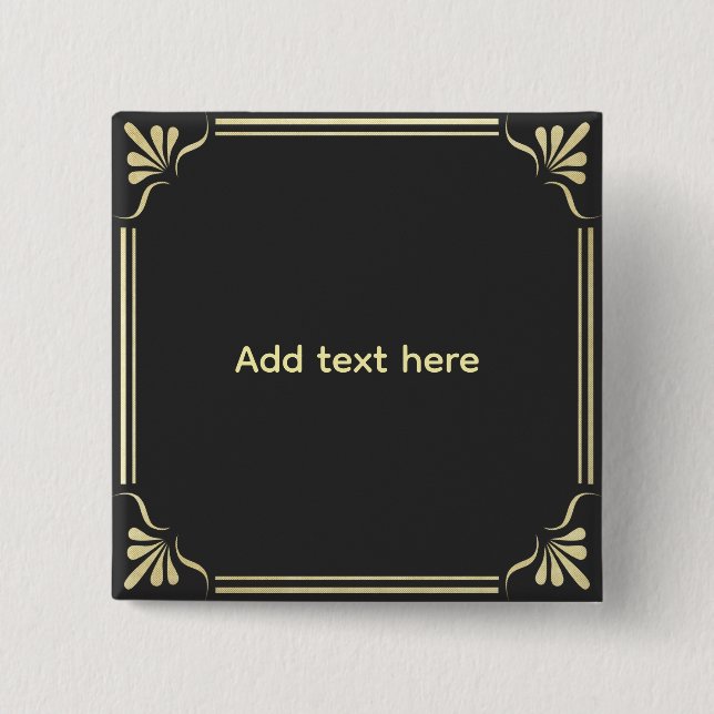 Template, Add text here,  2 Inch Square Button (Front)
