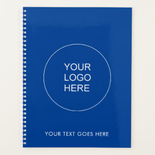 Template Add Your Logo Text Here Deep Blue Spiral Planner