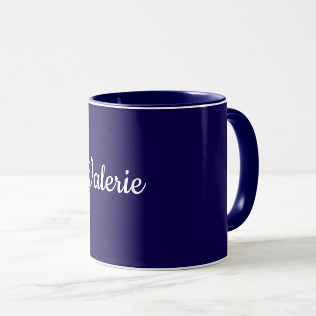 Template, Add Your Own Text, Navy Blue, Mug (Front Right)