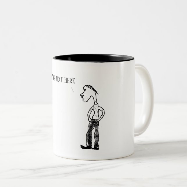 Template - Add your own text - The grumpy old man Two-Tone Coffee Mug (Front Right)