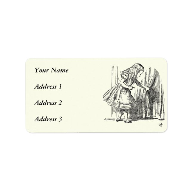 Template Alice Looking for the Door Label (Front)