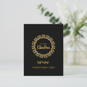 Template, beautiful black and gold, postcard