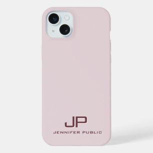 Template Best Rose Gold Modern Elegant Monogram iPhone 15 Plus Case
