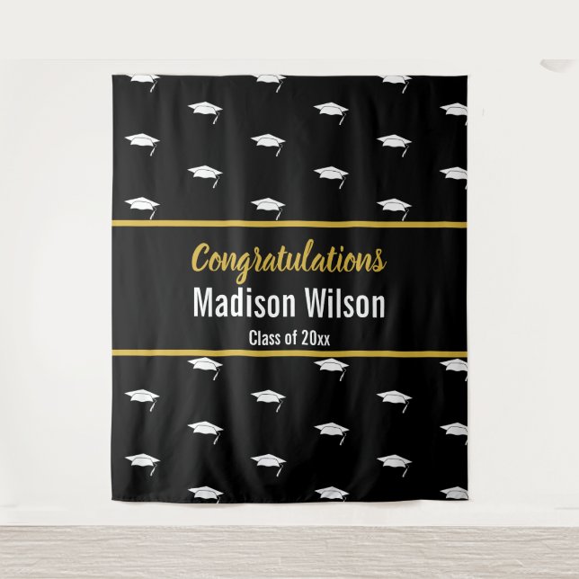 Template Black and White Graduation Tapestry (Front)