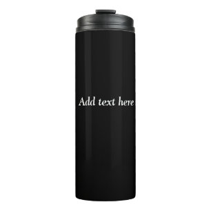 Template, black with white text, thermal tumbler