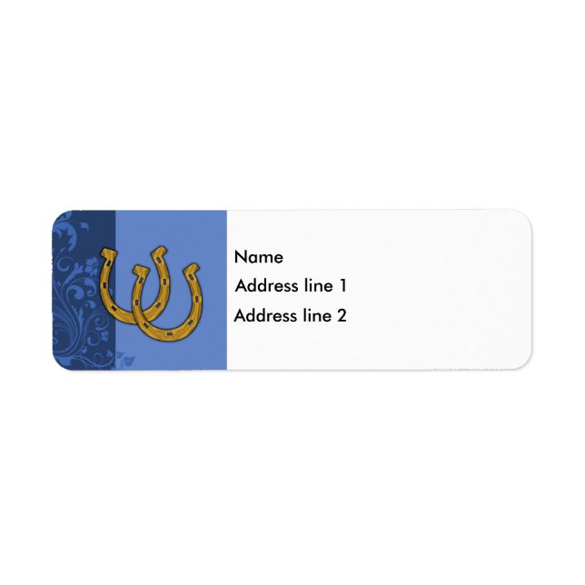 Template - Blue Floral Label Horseshoe (Front)