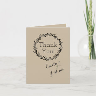 Template Brown wedding Custom - thank you card