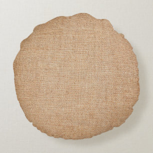 Template - Burlap Background Round Pillow