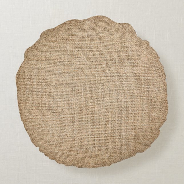 Template - Burlap Background Round Pillow (Back)