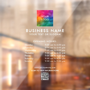 Template Business Logo QR Code Scan Price Lists Window Cling