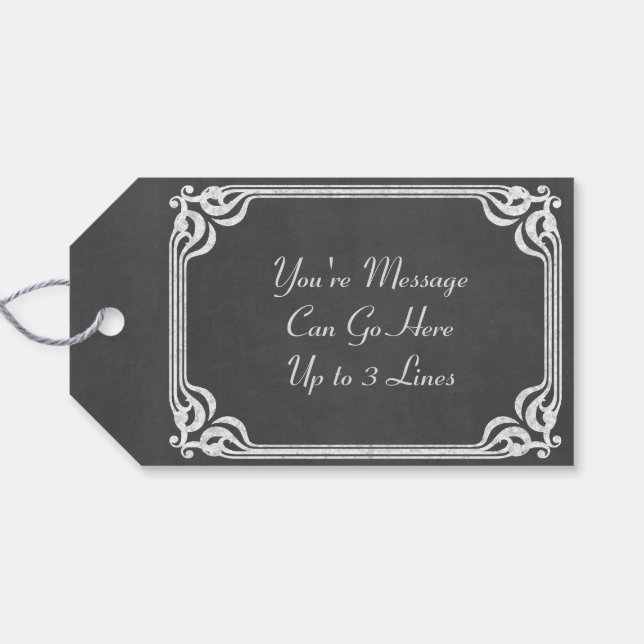 Template - Chalkboard Background Customize Gift Tags (Back Horizontal)