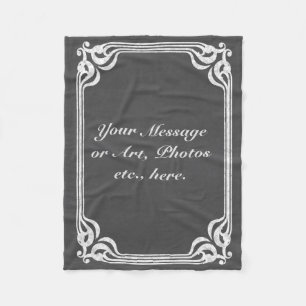 Template - Chalkboard Background w/ Border Fleece Blanket