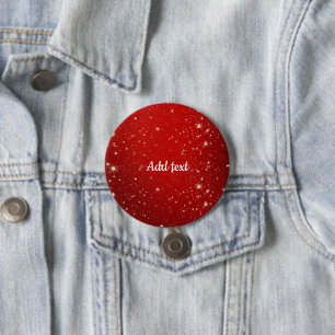 Template - Christmas Red Twinkle 3 Inch Round Button