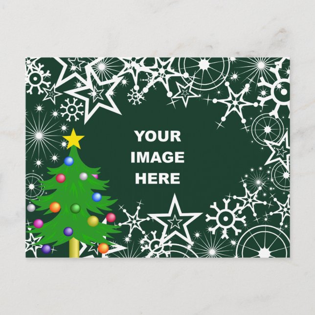 Template, Christmas Snowflake Border Holiday Postcard (Front)