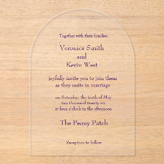 Template Clear Acrylic Wedding Invitation