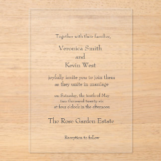 Template Clear Acrylic Wedding Invitation