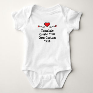 Template Create your own custom with Hearts Baby Bodysuit