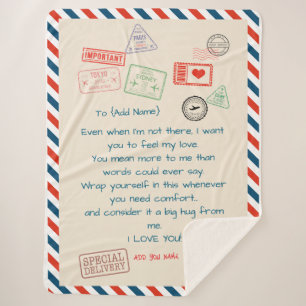 Template Custom Text Sherpa Blanket – We Love You