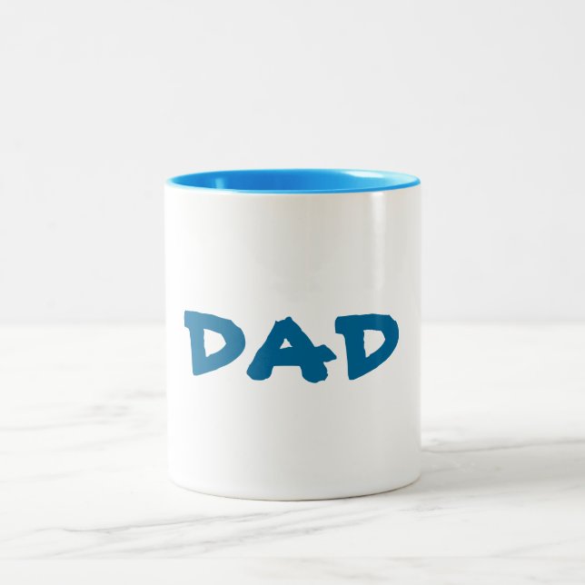 TEMPLATE DAD père U can change colour font style Two-Tone Coffee Mug (Center)