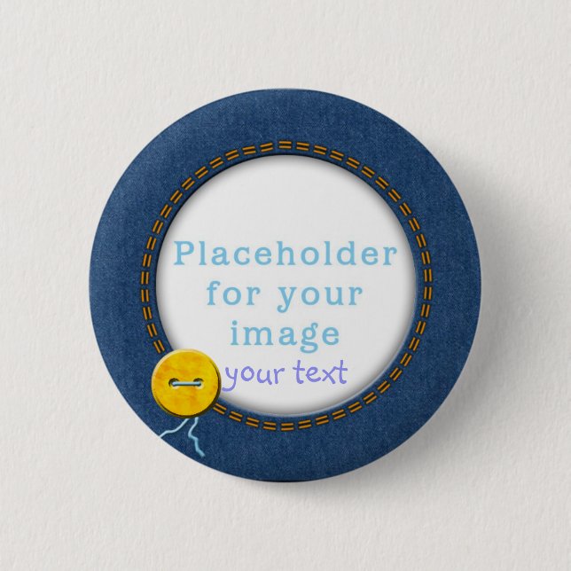 Template "Denim & Button" 2 Inch Round Button (Front)