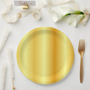 Template Elegant Glamourous Trendy Faux Gold Paper Plate