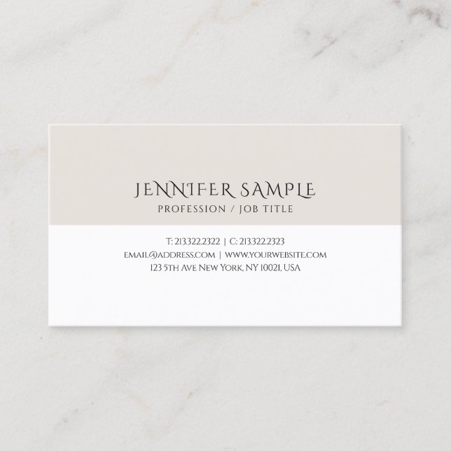 Template Elegant Modern Minimalist Personalized Business Card (Front)