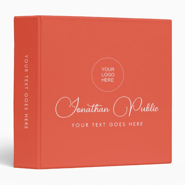 Template Elegant Trendy Modern Calligraphy Name Binder (Front/Spine)