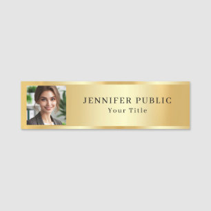 Template Faux Gold Upload Your Photo or Logo Name Tag