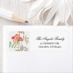 template floral return address label watercolor
