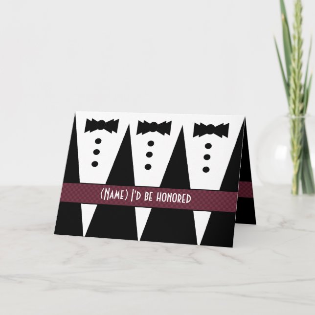 Template for BRIDESMAN Invitation - 3 Tuxedos (Front)