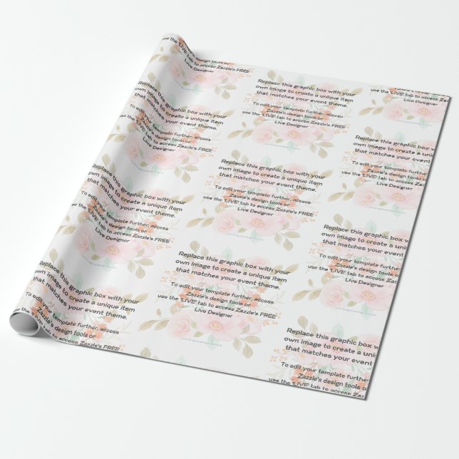 Template for Designing Your Own Pattern PHOTO Gift Wrapping Paper (Unrolled)